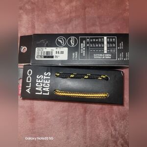 Aldo Black and Yellow Braided Shoe Laces Set